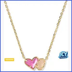 Gold Plated Brass Pendant Necklace with Adjustable Chain